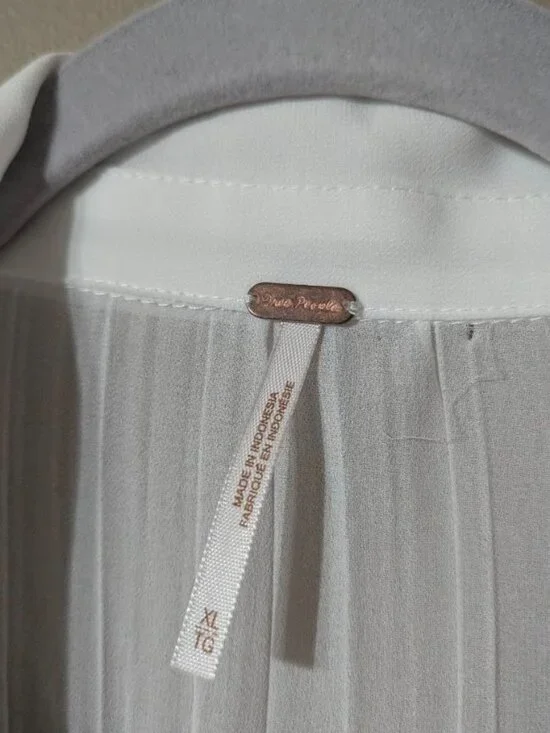 Free  People sheer white long sleeve blouse XL - Picture 10 of 12